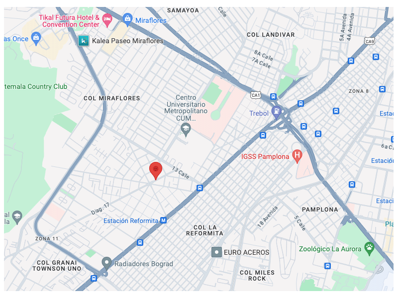 Avenida Mariscal, Diagonal 17, 15-26 zona 11 colonia Mariscal.